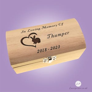 Boîte en bois personnalisée pour animal de compagnie, lapin, cendres, cendre, souvenir commémoratif de deuil