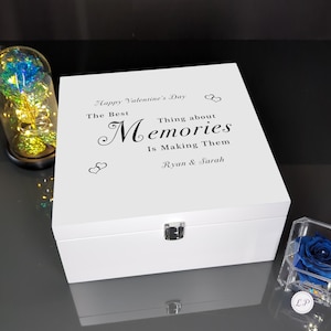Engraved Wooden Memory Box: Personalised Keepsake for Couples