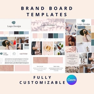 Editable Brand Boards | Brand Board Template Canva | Branding Kit | Editable Branding Template