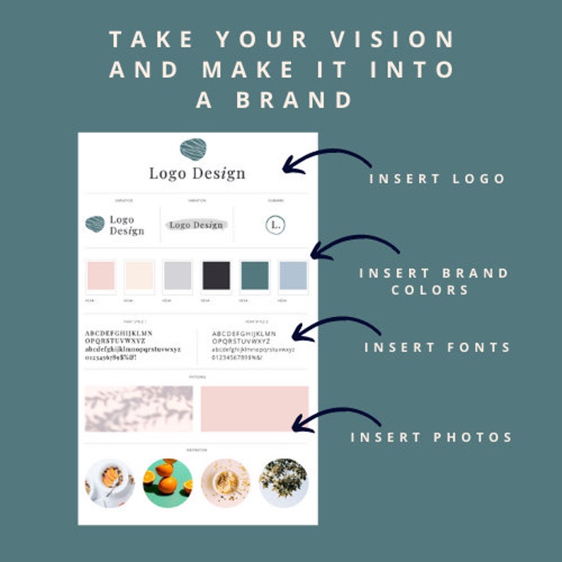 Canva Brand Kit Template Mini Brand Board Template Etsy