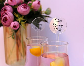 Personalized Drink Stirrer | Acrylic Round Event Stick | Custom Wedding Stirrer | Cocktail Stick For Invitation | Organization Supply