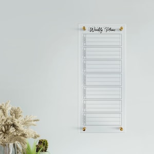 Acrylic Weekly Calendar | Customizable Weekly Planner | Menu Board