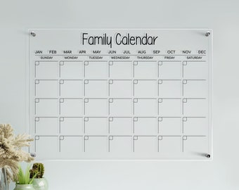 Acrylic Monthly Calendar 2023 | Home Office Planner | Dry Erase Board | Wall Decor | Housewarming Gift | Family Plans