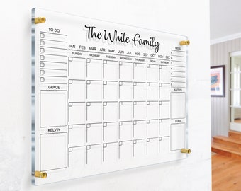 Acrylic Family Calendar | Customizable Calendar For Wall | Monthly Calendar 2026 | Dry Erase Board | Family Planner On Sale
