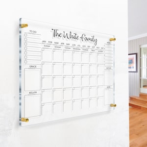 Acrylic Family Calendar | Customizable Calendar For Wall | Monthly Calendar 2023 | Dry Erase Board | Family Planner On Sale