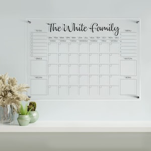 Customizable Family Calendar | Personalized Acrylic Calendar | Family Planner 2025 l With Marker| Dry Erase Planner | On Sale
