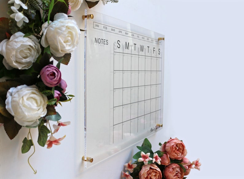 Acrylic Monthly Calendar Personalized Calendar for Wall Etsy