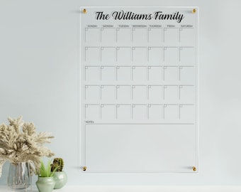 Acrylic Monthly Calendar | Personalized Calendar For Wall | Family Planner 2026 | Dry Erase Board | Home Office Decor