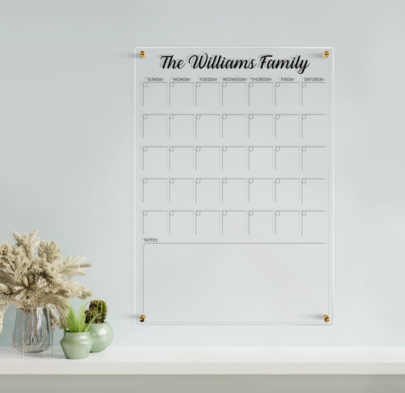 Buy Acrylic Monthly Calendar Personalized Calendar for Wall Family Planner  2023 Dry Erase Board Home Office Decor Online in India - Etsy