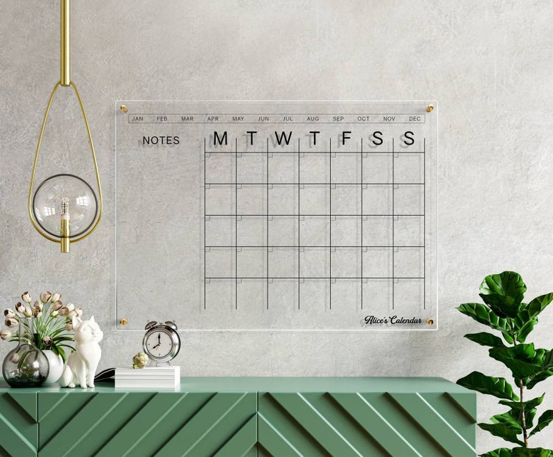 Acrylic Monthly Calendar Personalized Calendar for Wall Etsy