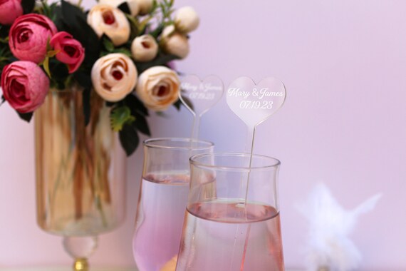 Custom Round Champagne Glass Markers, Custom Drink Markers