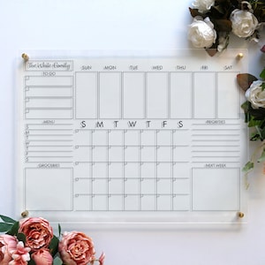 Acrylic Monthly Weekly Calendar Personalized Planner 2023 Calendar For Wall Dry Erase Board image 10