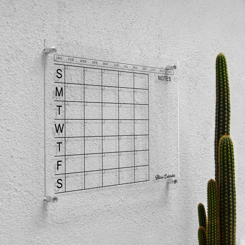 Customizable Acrylic Monthly Calendar Personalized Calendar Etsy