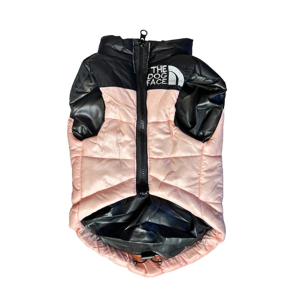 Black & Pink Puffer Dog Vest