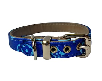 Collar para perro o gato de color azul y celeste