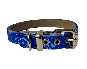 Blauwe en lichtblauwe honden-/kattenhalsband