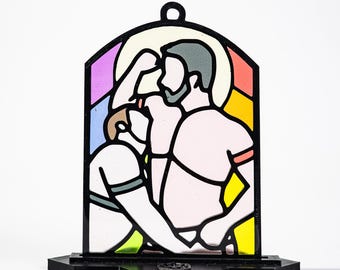 Pit Pig - Queer Resin Stained Glass Style Design
