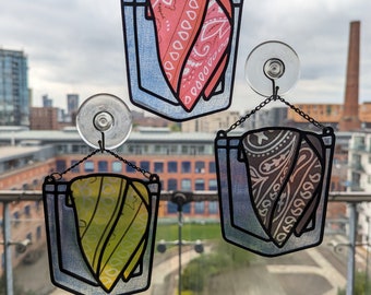 Hanky code stained glass style resin art