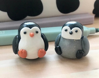 Handmade Polymer clay penguin desk friend sculpture art polymer clay sculpture home decor gift for friend birthday gift cute miniatures