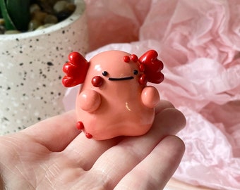 Handmade Polymer clay axolotl desk friend sculpture art polymer clay sculpture home decor gift for friend birthday gift cute handmade gifts