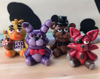 Handmade Polymer five nights at freddys desk friend sculpture art polymer clay sculpture home decor gift for friend birthday gift cute gifts