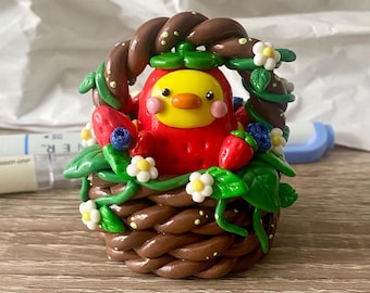 Handgemaakte polymeerklei gans eend bureau vriend sculptuur kunst polymeerklei sculptuur cottagecore cadeau voor vriend verjaardagscadeau miniatuur dier
