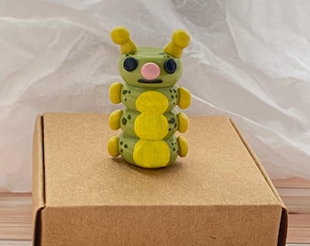 Handmade Polymer clay caterpillar desk friend sculpture art polymer clay sculpture home decor gift for friend birthday gift miniature animal
