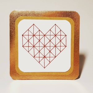 Carte de cœur géométrique 3x3