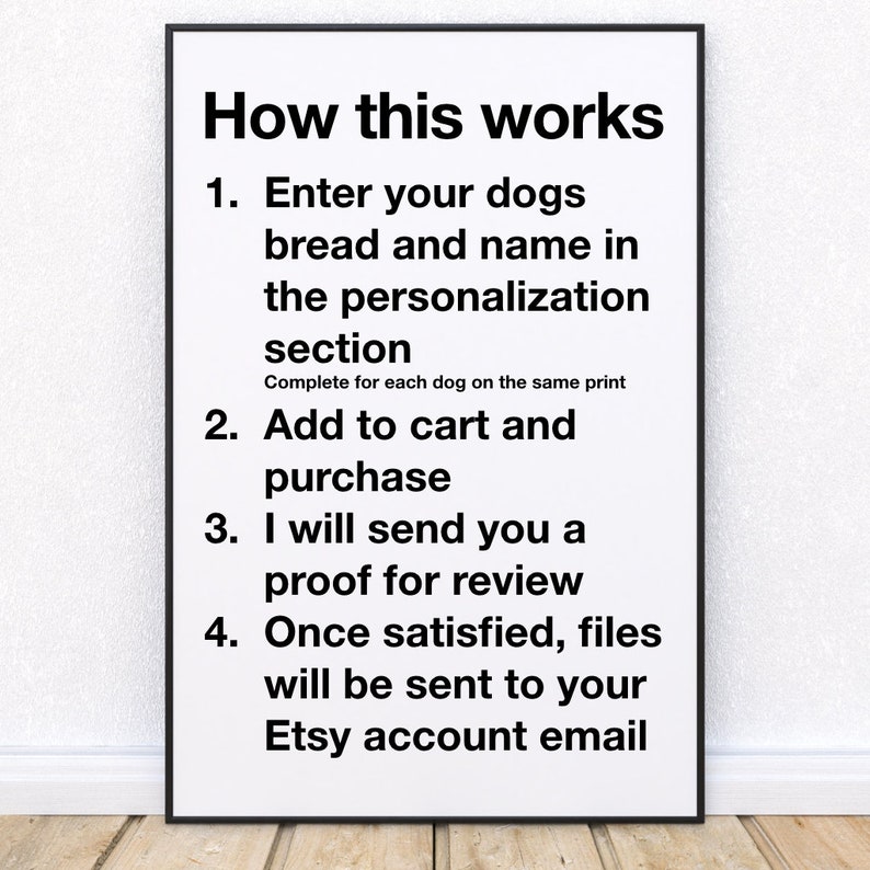 Custom Dog Name Wall Art Personalized Dog Gifts Dog Mom Gifts Custom Dog Digital Download Dog