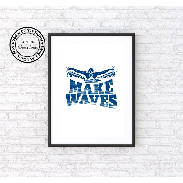 Swimming Printable Wall Art - Swim Wall Decor - Gift for Swimmer - Swim Mom - Swim Team - Swimming Poster - Swim Meet