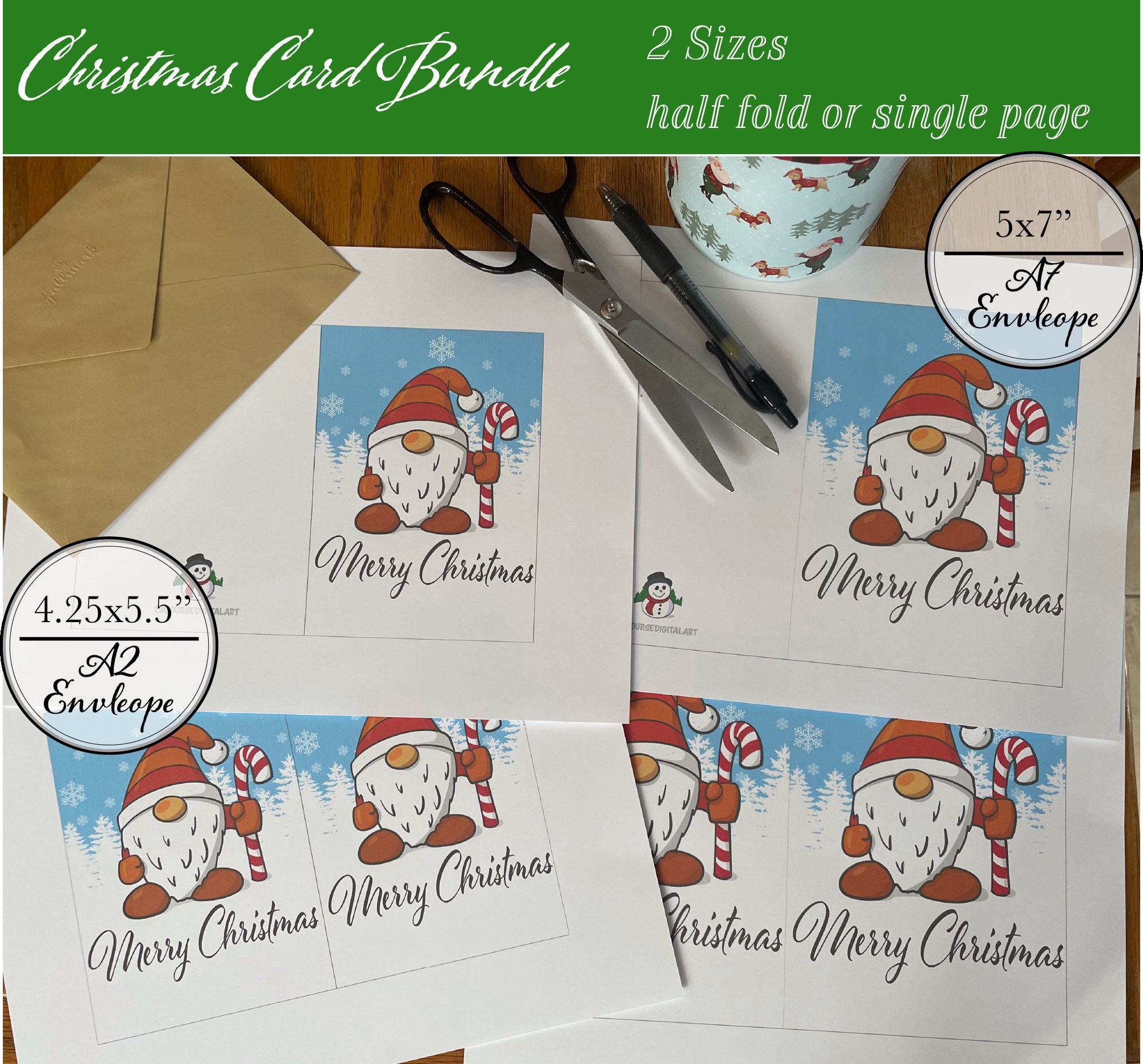 Printable Christmas Cards Instant Download DIY Christmas - Etsy