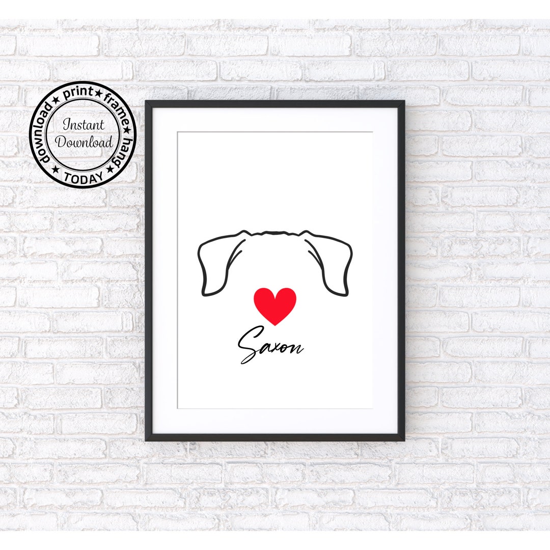 Custom Dog Name Wall Art Personalized Dog Gifts Dog Mom Gifts Custom Dog Digital Download Dog