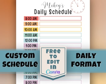 Boho Kids Daily Schedule, Routine Chart, Editable Homeschool Printable (Digital Download)
