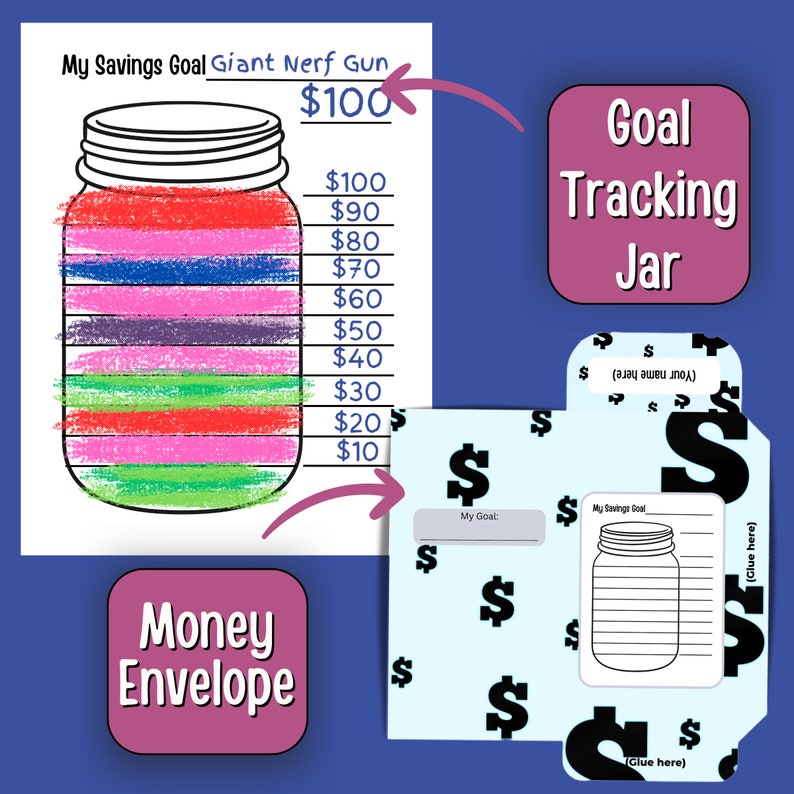 Kids Savings Tracker Printable | Financial Literacy Jar (digital ...
