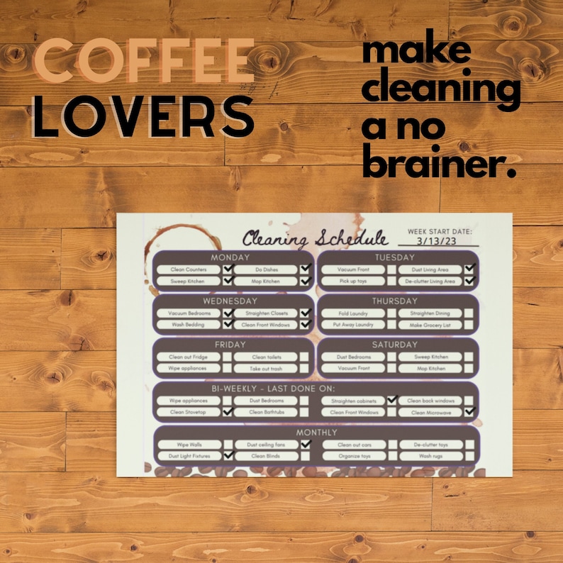 Editable Cleaning Schedule Template Daily Bi-weekly Monthly Customize ...