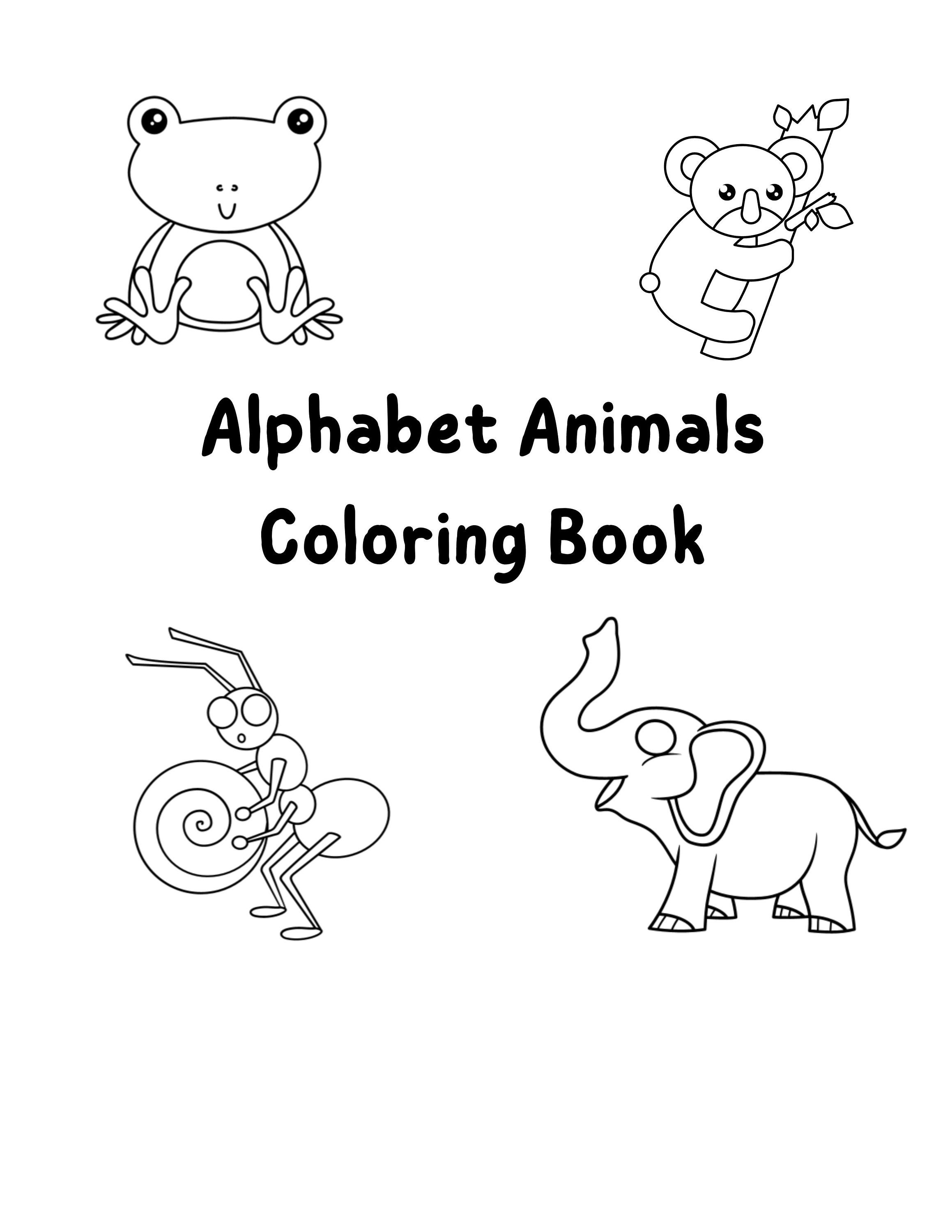 Animal Alphabet ABC Coloring Book for Kids Toddlers Prek Kindergarten ...