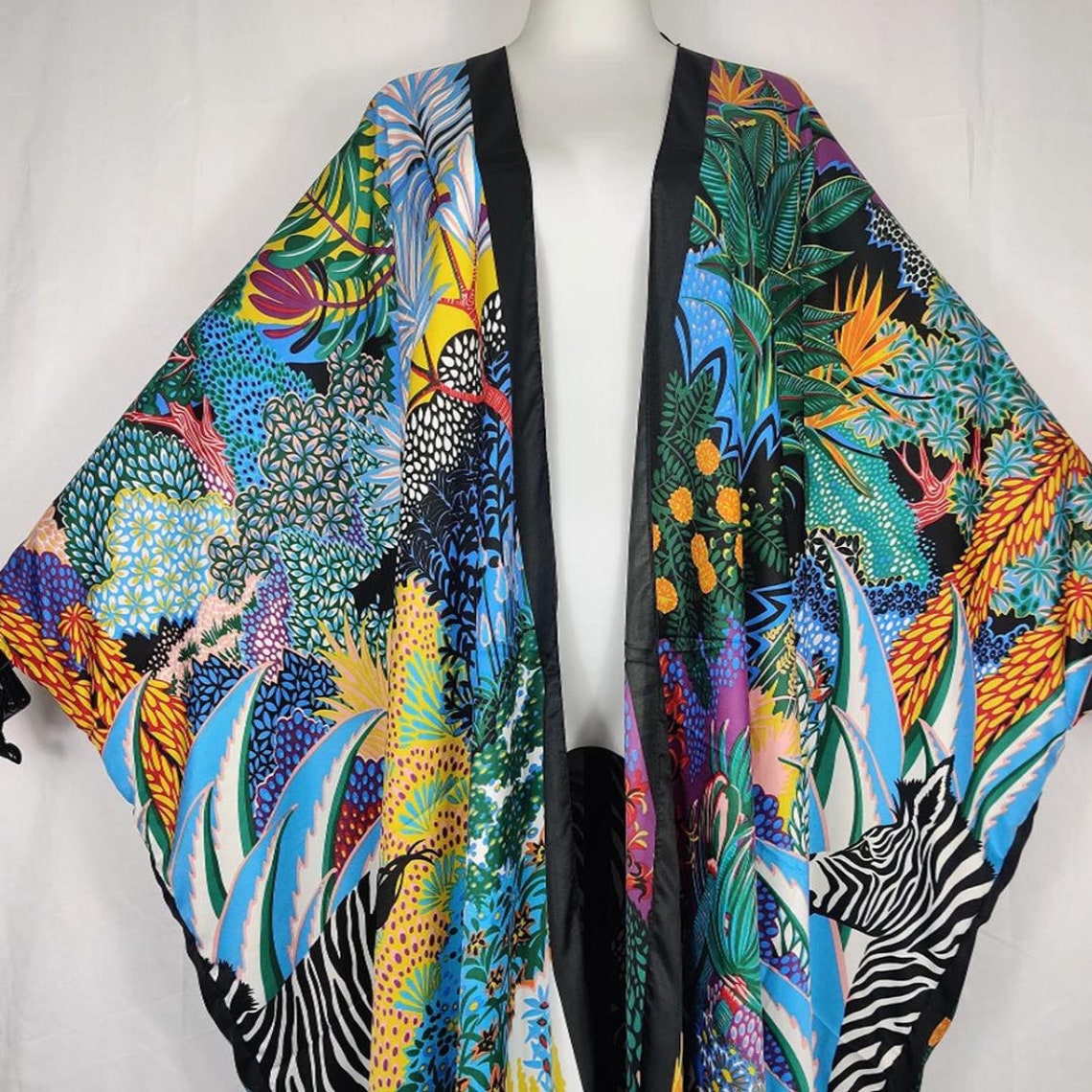 African Print Kimono Long Kimono Women Batwing Sleeve - Etsy