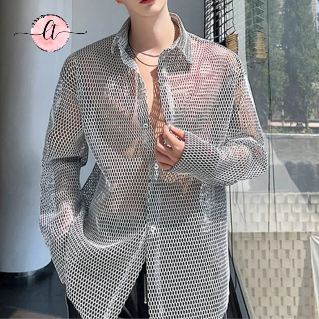 Flirt A Little See Through Long Sleeve White - Polyester Cotton Blend No Stretch Sheer Top main image 1