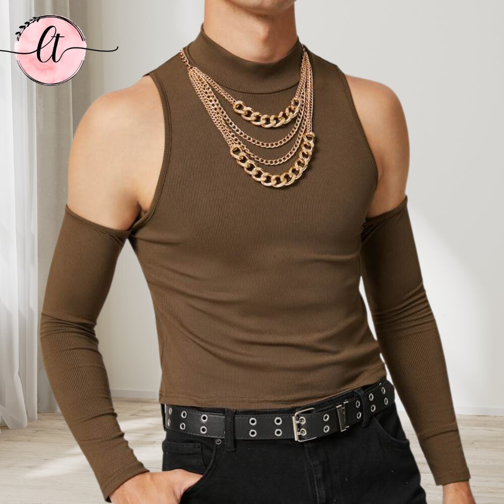 men's cut out shirt