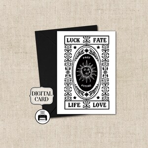 Fortune Teller Palm lecteur chance destin illustration imprimable carte-carte de voeux-carte imprimable numérique téléchargeable instantanément