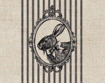Vintage Rabbit Illustration: French Easter Bunny Clip Art (Digital Download)