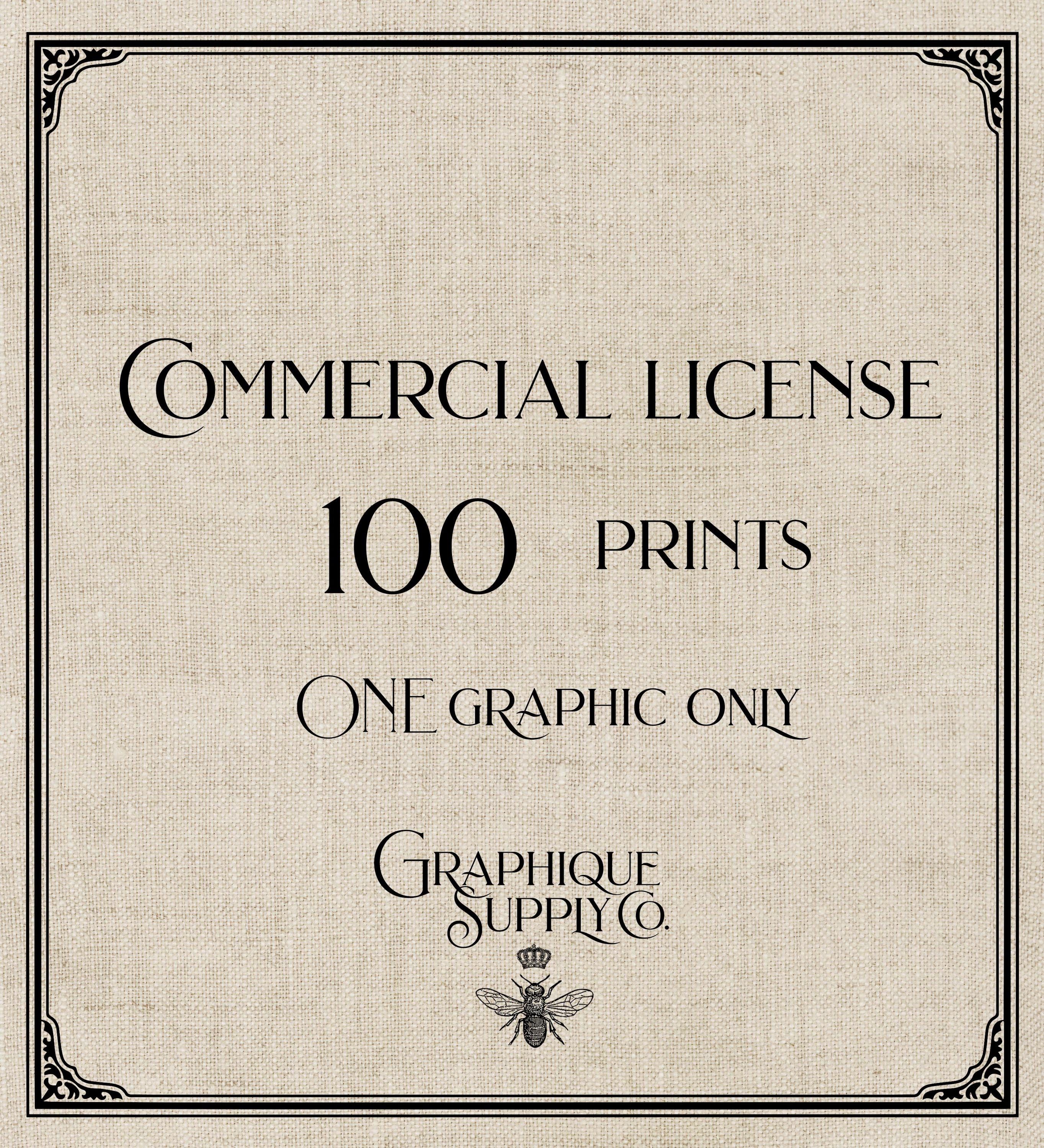 Commercial License: One Graphic, Up to 100 Prints (PDF)