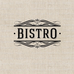 Vintage Bistro Label Illustration: Kitchen Art Printable (Digital Download)
