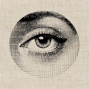 Victoriaanse oog vintage ephemera Clip Art illustratie - Instant Download digitale afdrukbare illustraties opstrijkbare overdracht afbeelding PNG JPEG 300 dpi