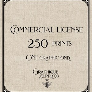 Licença estendida de USO comercial para UM gráfico - grande produção de até 250 impressões - Gráfico transparente de alta resolução