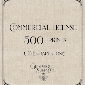 Licença estendida de USO comercial para UM gráfico - grande produção de até 500 impressões - Gráfico transparente de alta resolução