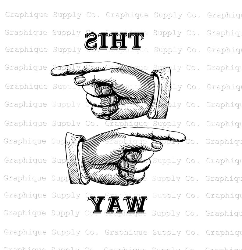 Vintage Hand Gesture Clipart: