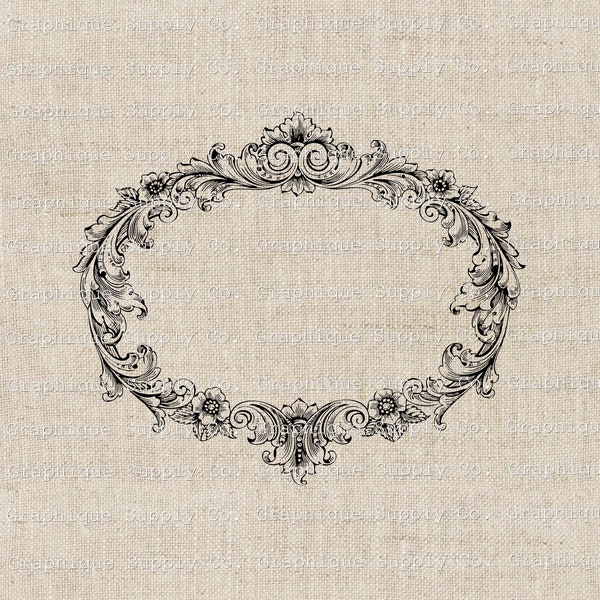 Digital Download Ornate label frame border-digi stamp-digital antique clipart-elegant wedding graphics