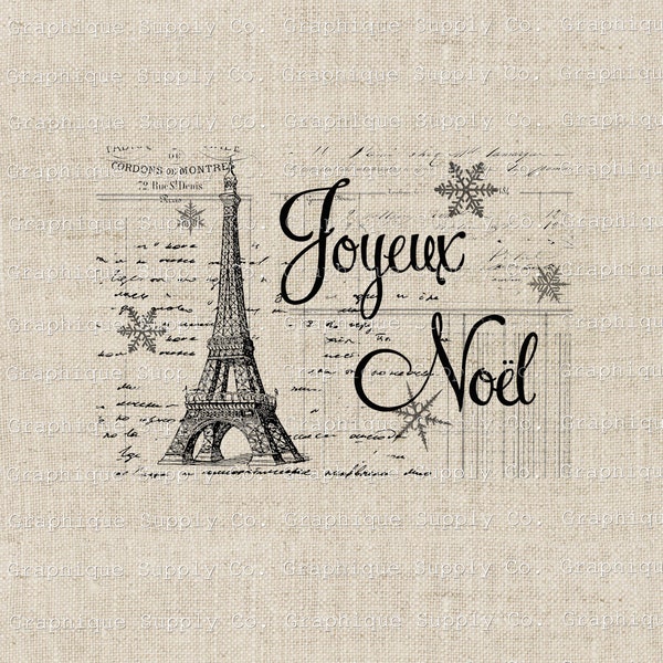 Joyeux Noel PNG with Eiffel Tower Clipart-Cadeu de Noel-Wall decore-Home decore