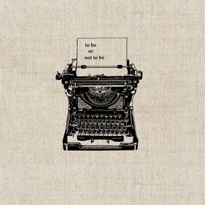 Schreibmaschine Büro Kunst Vintage Illustration - Sofortiger Download Digital druckbare Clip Art Aufbügeln Transferbild PNG JPEG Format 300dpi